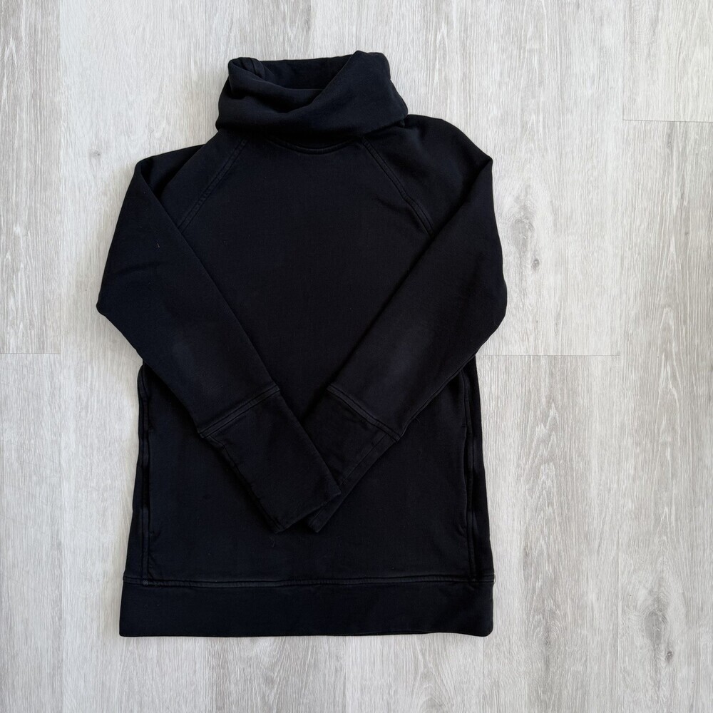 LULULEMON To You Sweater Sz 6 Black High Neck Kangaroo Pocket Sweatshirt EUC - Picture 3 of 13